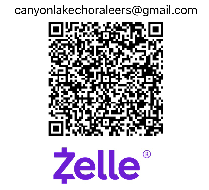 Zelle QR code for Canyon Lake Choraleers